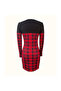 Women's Red Black Plaid Bodycon Dress - 5