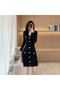 Women's Black Bodycon Long sleeve Mini Dress - 2