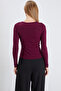 Ribbed Slim Fit Blouse with Snap Front - 8