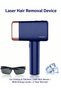 T14 Painless Ice Compress Laser Hair Removal Device, 500,000 Flashes Epilator For Whole Body Bikini Line Arm Armpit Face Back Leg (1*HR Lamp) Dark Blue