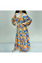 Women's Floral Standing collar Maxi Dress