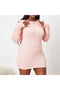 Women's Pink Long sleeve Mini Dress - 4