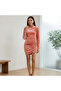 Women's Pink Turtleneck Long sleeve Mini Dress
