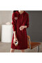 Women's Red Midi Dress - 2