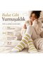 Wak Plush Striped Women's Sleeping Socks 36-40 Soft, Warm, Non-Squeezing Home Socks Yellow White - 3