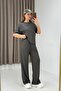 Women's Modal Bottom Top Basic Tracksuit Set Anthracite - 3
