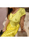 Women's Yellow Striped Maxi Dress - 6