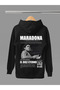 Diego Armando Maradona Printed Cotton Long Sleeved 3-Yarn Hooded Sweatshirt