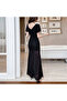 Women's V-neck Short sleeve Maxi Dress - 4