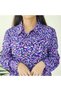 Women's Purple Floral Long sleeve Midi Dress - 5