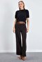 Arched Herringbone Palazzo Pants - 2