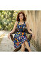 Women's Blue Polka dot Halter neck Sleeveless Dress - 3