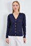 Buttoned V-Neck Openwork Knitwear Cardigan - 4