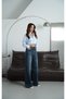 Women's Od Brown Jeans Trousers Jeans High Waist Reverse Belt Detailed Wide Leg Long Leg Trousers