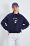3 Thread Penguin Embroidered Crop Sweatshirt - 4