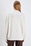 Beaded Floral Embroidered Knit Sweater - 6