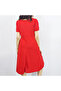 Women's Red Short sleeve Midi Dress - 3