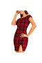 Women's Red Plaid Off-shoulder Mini Dress - 6