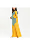 Women's Yellow Striped Long sleeve Maxi Dress - 6