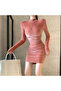 Women's Pink Bodycon Midi Dress - 5