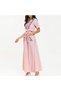 Women's Pink Floral Short sleeve Maxi Dress - 5