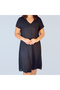 Women's Black V-neck Dress - 2