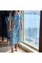 Women's Blue Floral Midi Dress - 4