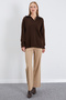 Velvet Polo Collar Knit Sweater - 5
