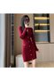 Women's Burgundy Bodycon Mini Dress
