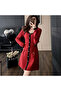 Women's Red Mini Dress - 7