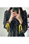 Women's Black Floral Long sleeve Midi Dress - 5