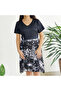 Women's Black Floral Wrap Dress