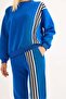 Women's Stripe Embroidered Three-Thread Tracksuit Set Cobalt blue - 5