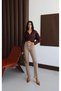Women's Vizon Straight Jean Trousers High Waist Cut-Off Leg 5 Pockets - 6