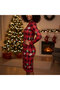 Women's Red Christmas Long sleeve Dress - 3