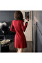 Women's Red Mini Dress - 2