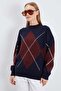 Baklava Patterned Oversize Sweater - 4