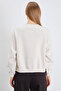 3 Thread Leopard Embroidered Raglan Sleeve Oversize Sweatshirt - 8