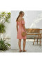 Women's Pink Floral Cold shoulder Midi Dress - 2