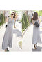 Women's Gray Maxi Dress - 2