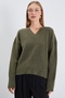 Basic V-Neck Oversize Knitwear Sweater - 2