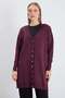V-Neck Cardigan with Sleeve Button Detail