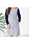 Women's Gray Black Long sleeve Dress - 5