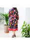 Women's Black Floral Midi Dress - 4