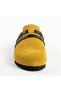 Mc401-Sue Yellow Genuine Suede Leather Modular Velcro Striped Unisex Orthopedic Cork Sole Sabo Slippers - 4