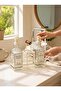 2-Chamber Glass Kitchen Set 500Ml+500Ml Liquid Soap Dispenser Set Cream