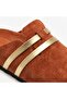 Mc401-Sue London Genuine Suede Leather Modular Velcro Striped Unisex Orthopedic Cork Sole Sabo Slippers - 5