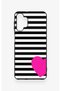 Samsung A32 Compatible Striped Heart Pattern Silicone Case - 2