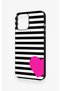 iPhone 12 Pro Max Compatible Striped Heart Pattern Silicone Case - 4