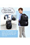 3Pcs Galaxy Boys Rolling Backpack Set with Lunch Bag Galaxy Print Kids Backpack for Boys with Wheels - 2